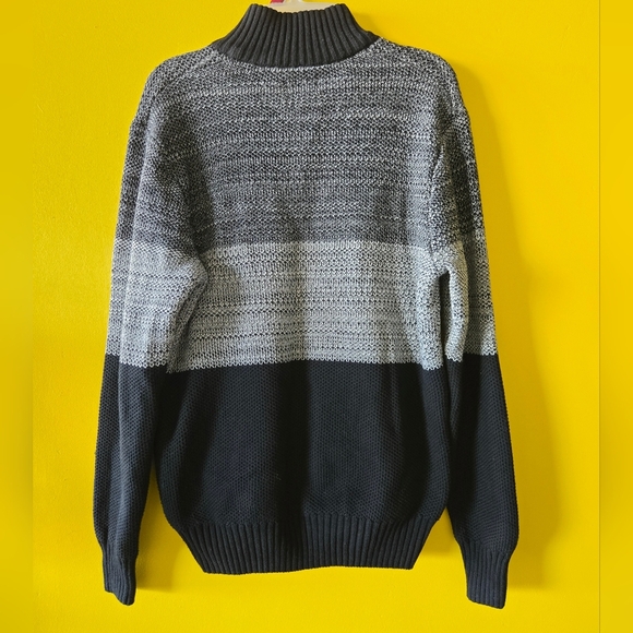 Abstract one 1/4 Quarter Zip Knit Jumper Stripe brand Sz Small - Picture 4 of 6